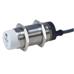 Carlo Gavazzi Capacitive Plastic Barrel Sensor; 25mm; Non-Embeddable; 20-250VAC; 1NO &plus; 1NC; SCR; 2m Potted Cable